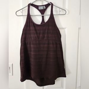 Athleta Dark Purple Striped Racerback Tank Top, Size M